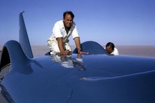 Bluebird CN7 support crew member Allan Dougherty, Lake Eyre, Australia, 1964. Creator: Unknown.