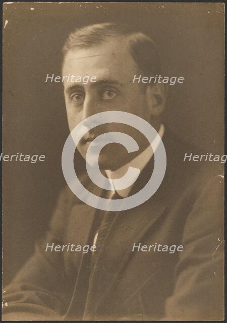 Portrait of a Man with Striped Tie, 1907-1943. Creator: Louis Fleckenstein.