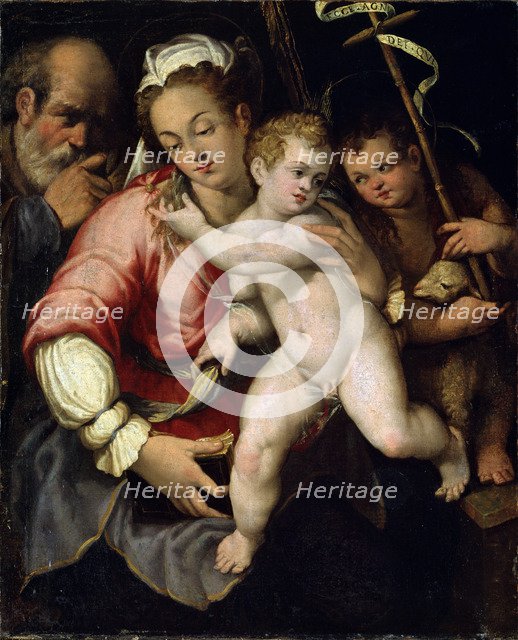 'The Holy Family with John the Baptist', 16th century.  Artist: Unknown Old Master