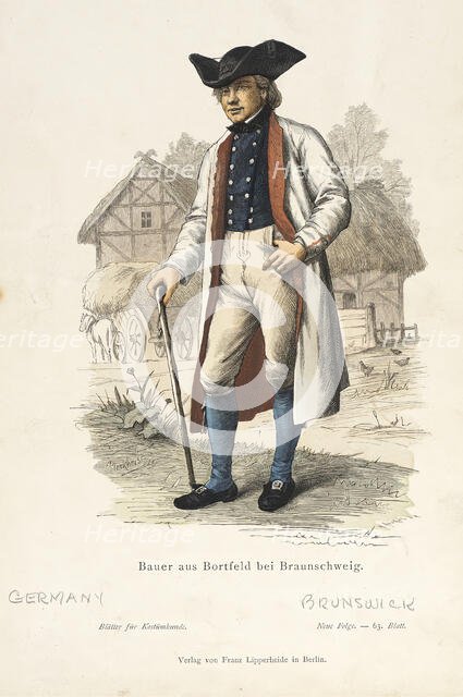 Costume Plate (Bauer aus Bortfeld bei Braunschweig), 19th century. Creator: Berhard Plockhorst.