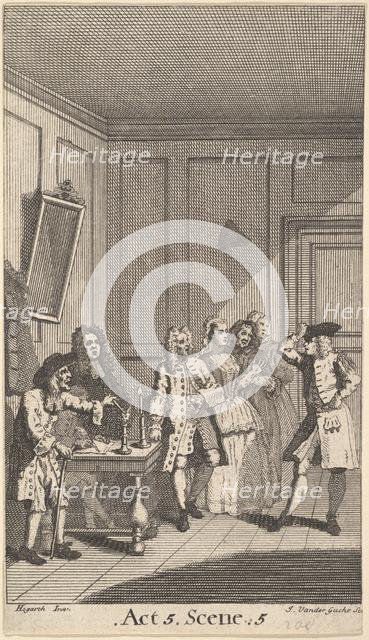 Frontispiece to Moliere's "L'Avare" (The Miser), 1732. Creator: John Vandergucht.