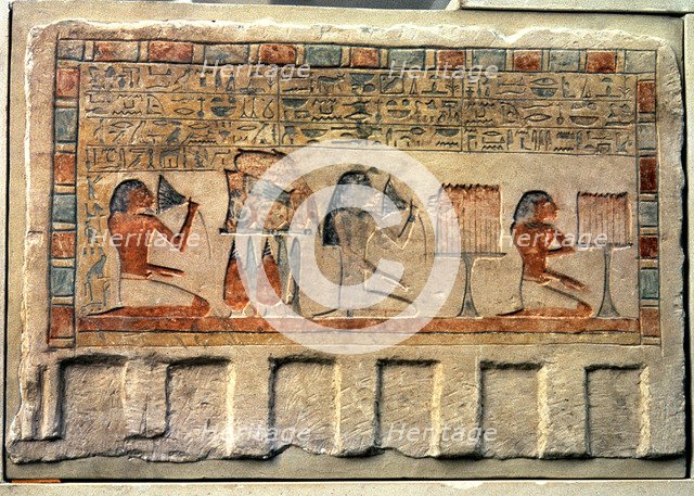 Imenyseneb Monument, chief of the expeditions of the Pharaoh with figures and magical shortcuts f…