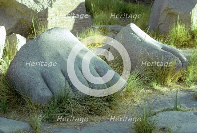 Feet from a colossal statue, Karnak, Egypt. Artist: Tony Evans