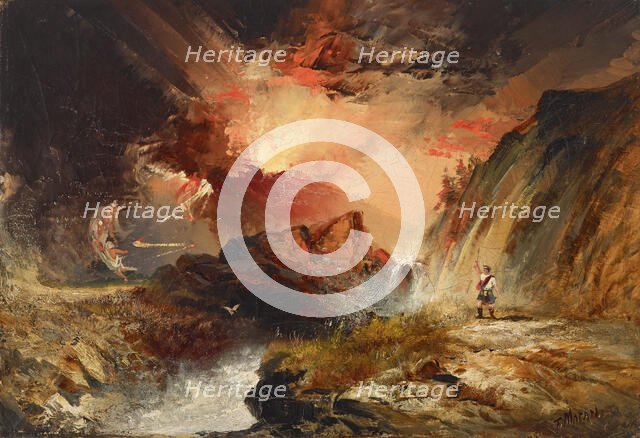 Macbeth and the Witches (possibly Highland Fantasy), about 1858-1859. Creator: Thomas Moran.