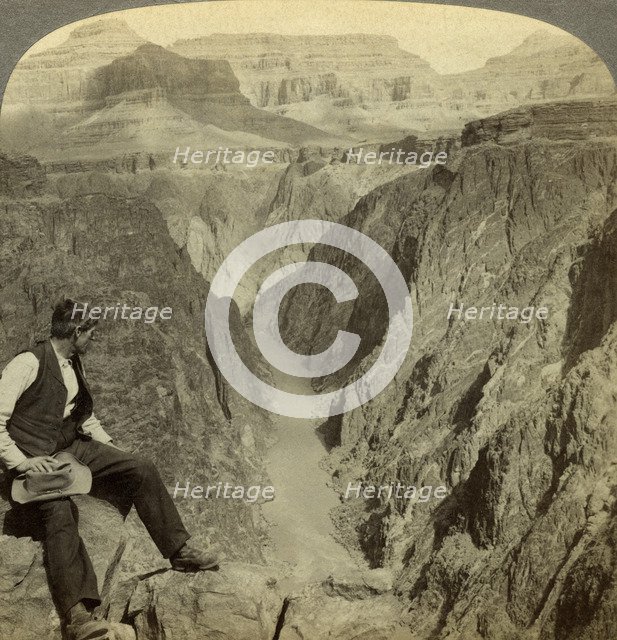 Colorado River, Grand Canyon, Arizona, USA.Artist: Underwood & Underwood