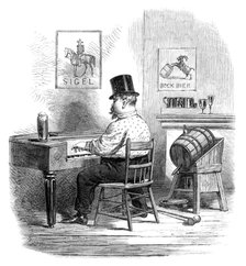 Sketches from New York: entertainment in a lager beer saloon, 1864. Creator: Unknown.