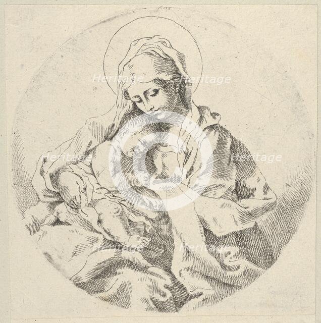 The Virgin holding the infant Christ, a circular composition, after Reni, ca. 1600-1640. Creator: Anon.