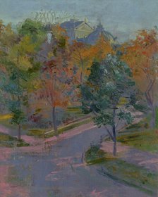 View of the Municipal Theatre Krakow from Zacisze Street, 1894. Creator: Stanislaw Wyspianski.