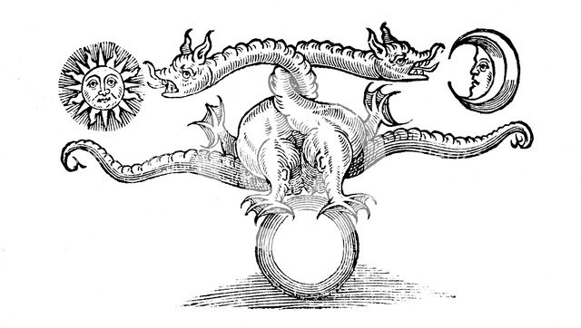 Alchemical symbol representing the transmutation of base metal into silver and gold, 1652. Artist: Unknown