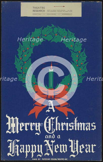 A Merry Christmas and a Happy New Year, [193-]. Creator: Unknown.