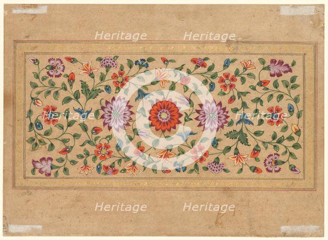 Scrolling Floral Vines, 1755. Creator: Fayzullah (Indian, active c. 1730-1765).