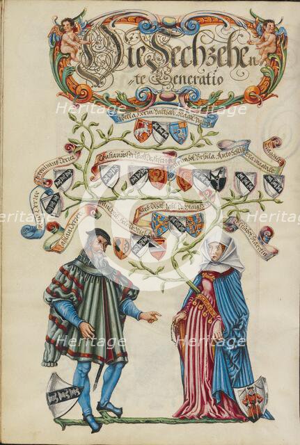 The Sixteenth Generation, Lasslau Derrer; Genealogy of the Derrer Family, about 1626-1711. Creator: Unknown.