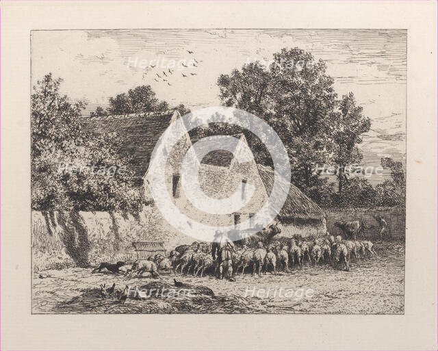 A Farm, 1864. Creator: Charles Emile Jacque.