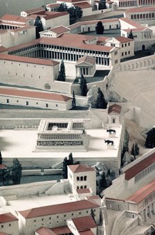 A model of the ancient Greek city of Pergamon. Artist: Unknown