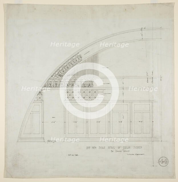 Isaiah Temple, Chicago, Illinois, Organ Screen Detail, 1898/99. Creator: Dankmar Adler.