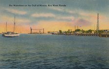 'The Waterfront on the Gulf of Mexico, Key West, Florida', c1940s. Artist: Unknown.