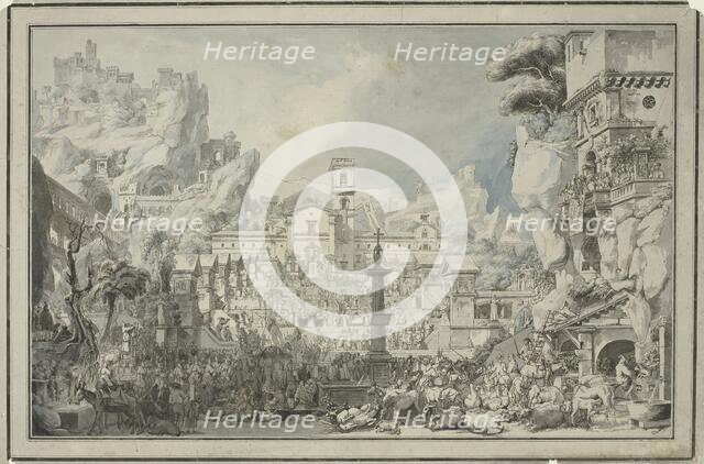 Allegory of the Catholic Church: Plenary Indulgences (Indulgences plénières), c.1790.  Creator: Louis Jean Desprez.