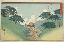 Minakuchi: The Beautiful Pine Trees at Mount Hiramatsu (Minakuchi, Hiramatsuyama bis..., c. 1847/52. Creator: Ando Hiroshige.