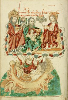 Lazarus in the Bosom of Abraham, The Rich Man in Hell; Barlaam und Josaphat, 1469. Creators: Hans Schilling, Diebolt Lauber.