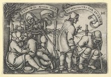 Peasants Behind the Hedge, from The Peasants' Feast or the Twelve Months, 1546-47. Creator: Sebald Beham.
