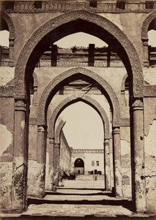 Courtyard of the Ibn Tulun Mosque, Cairo, between 1850 and 1895. Creator: Henri Bechard.