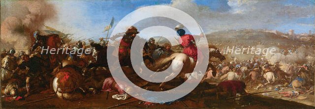 Battle scene between Turks and Christians. Creator: Courtois, Jacques (1621-1676).