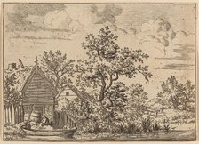 Two Casks in Front of a Cottage, probably c. 1645/1656. Creator: Allart van Everdingen.