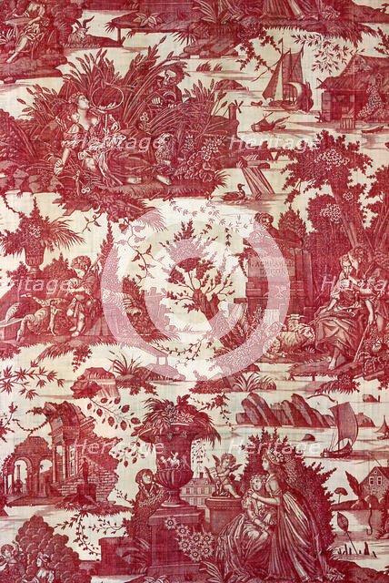 L'Agréable leçon (The Pleasant Lesson) (Furnishing Fabric), France, 1788. Creator: Petitpierre Frères & Cie.