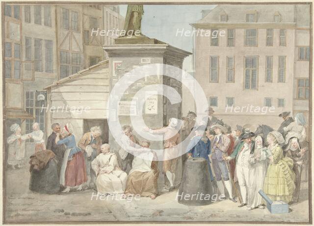 Square with monks and nuns during the revolution in Belgium, October 20, 1787, (1787). Creator: Aert Schouman.