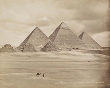 The Pyramids at Giza, 19th century. Creator: Maison Bonfils.