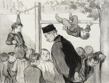 Çomme quoi la gymnastique forme les membres.., 1845. Creator: Honore Daumier.