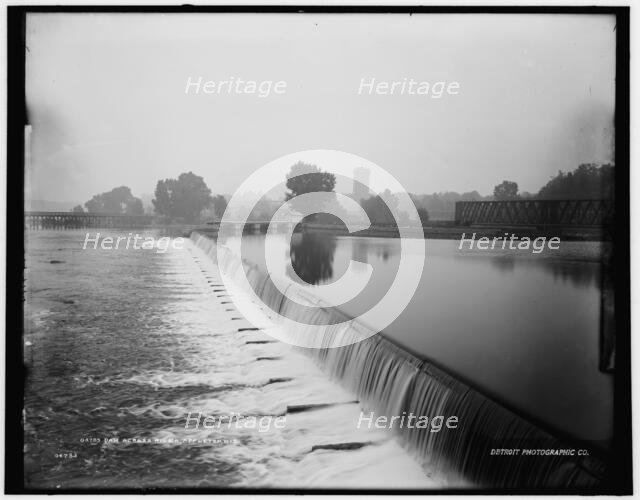 Dam across river, Appleton, Wis., between 1880 and 1899. Creator: Unknown.