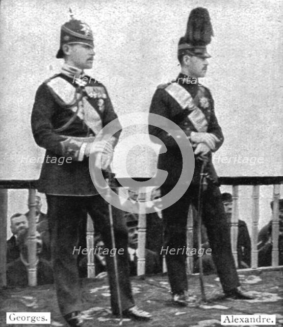 'Les Evenements de Grece; L'ex-diadoque Georges et son frere cadet Alexandre, 1917. Creator: Unknown.