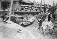 Japanese typhoon-boats washed a mile inland at Tokyo, (1911?). Creator: Bain News Service.