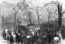 Unveiling of the statue of Sir Walter Scott in Central-Park, New York, 1872. Creator: Unknown.