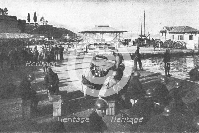 'Une base Allemande en Adriatique: L'occupation de Corfou; Le matin du 11 janvier..., 1916. Creator: Unknown.