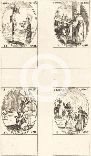 St. Maria Doloru; St. Stephen, Abbot; St. Apoloni; St. Timon. Creator: Jacques Callot.