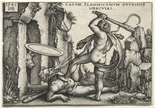 The Labors of Hercules: Hercules Killing the Giant Cacus, 1545. Creator: Hans Sebald Beham (German, 1500-1550).