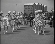 A Group of Female Civilians Dancing at the Seaside, 1920s. Creator: British Pathe Ltd.