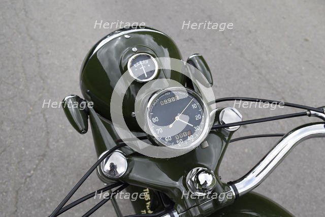 1954 Matchless G3 LS Auxiliary Fire Service motorcycle. Creator: Unknown.