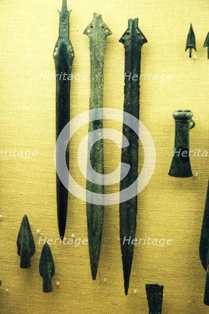 Celtic Bronze Iron Age Sword-Blades from Rive Seine at Paris, c800BC. Artist: Unknown.