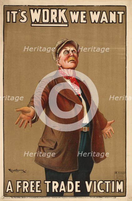 It's work we want - A Free Trade Victim, 1910. Creator: Cleaver, Ralph (1870-1938).