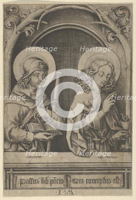 St. James the Greater and St. John, from The Apostles. Creator: Israhel van Meckenem.