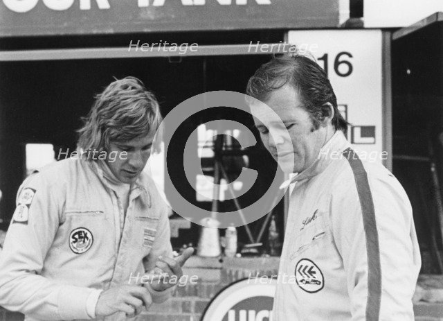 James Hunt with Charles Lucas, c1970. Artist: Unknown