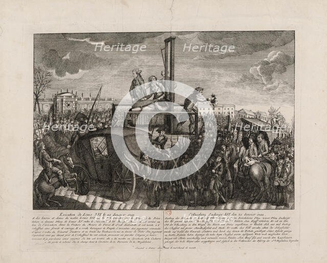 The Execution of Louis XVI on the Place de la Revolution on 21 January 1793, c. 1793. Creator: Anonymous.