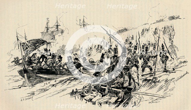 Landing of Sir Ralph Abercromby and British Forces at Alexandria, 1801, (1884) Artist: Unknown