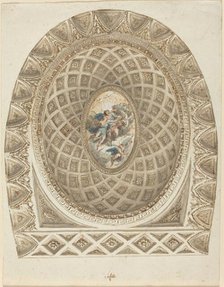 A Coffered Dome with Apollo and Phaeton, c. 1787. Creator: Felice Giani.