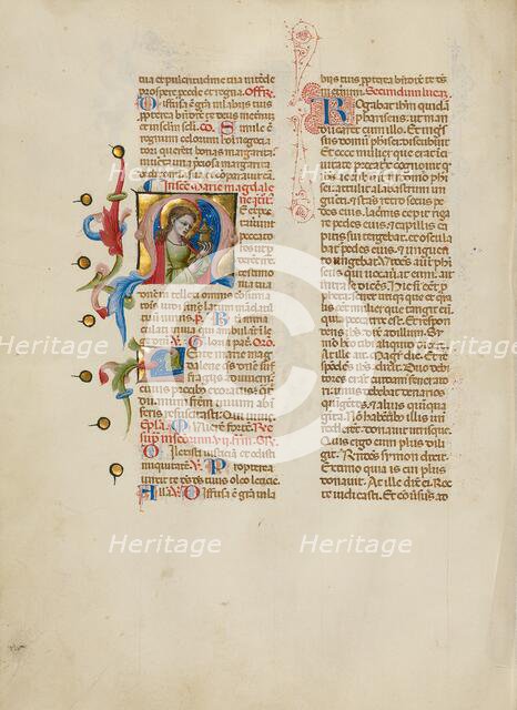 Initial M: Mary Magdalene; Missal, between about 1389 and 1400. Creator: Master of the Brussels Initials.