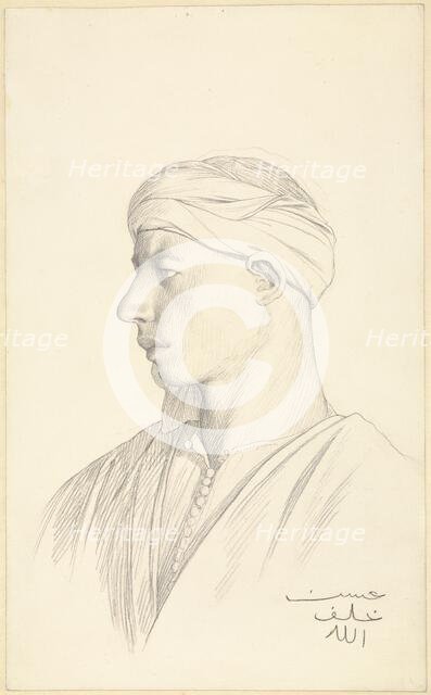 Portrait of an Egyptian Fellah, about 1856. Creator: Jean-Leon Gerome.