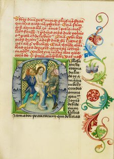 Initial O: The Flagellation; Prayer Book, about 1470-1480. Creator: Workshop of Valentine Noh.